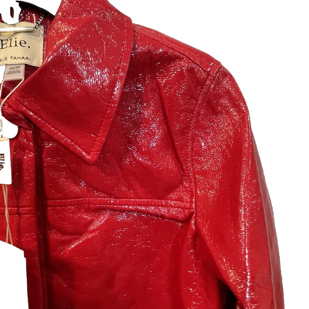 Elie Tahari Women's XS Faux Leather Lightweight Maxi Shirt Jacket Coat‎ - Picture 5 of 14